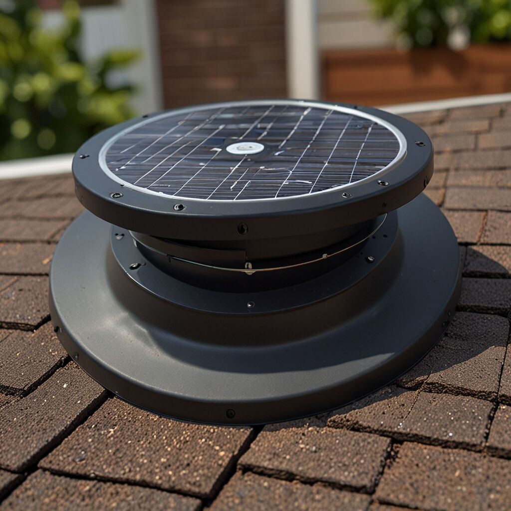 Image of attic solar fan installation process
