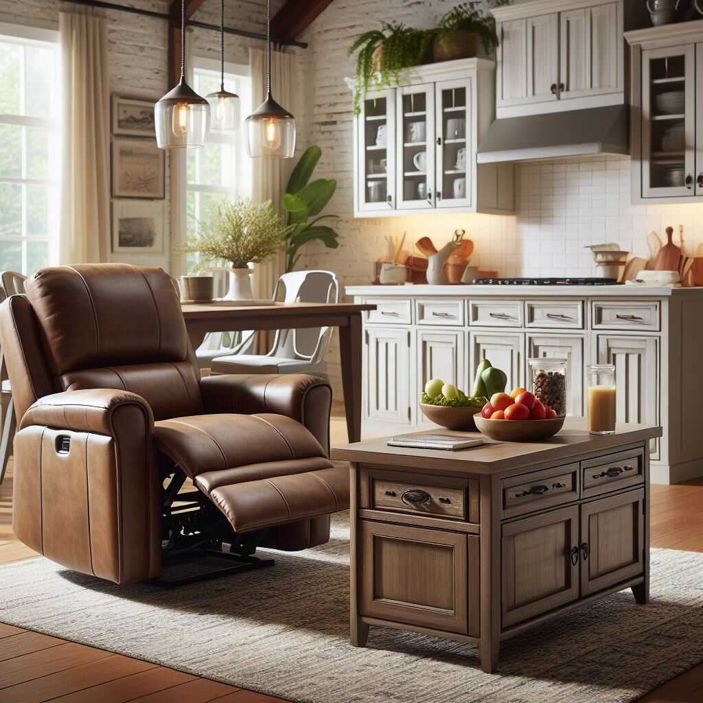 A couple enjoying the comfortable leather loveseat.