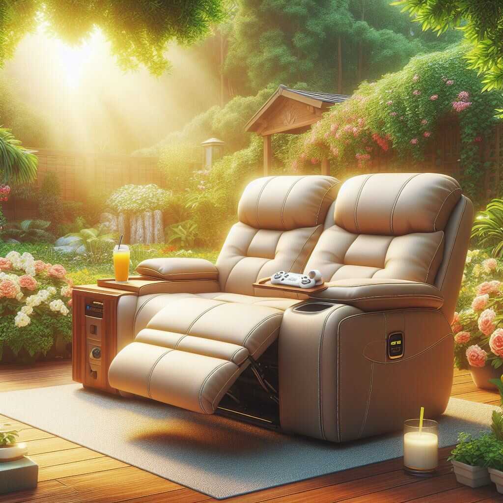 Comfortable double reclining loveseat with cup holders