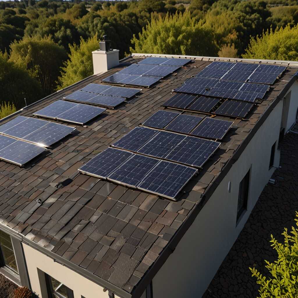 Solar panels on an eco-friendly house