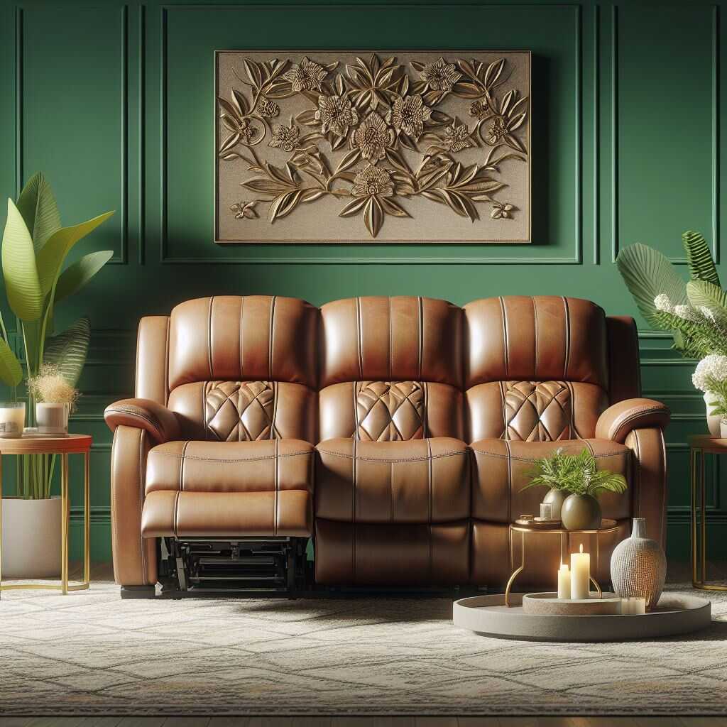 Leather power headrest loveseat