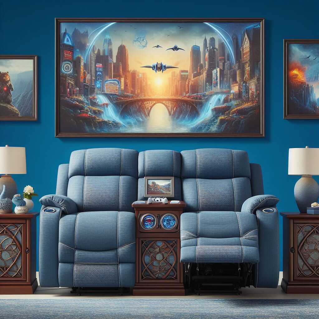 A close-up of the leather texture on the recliner