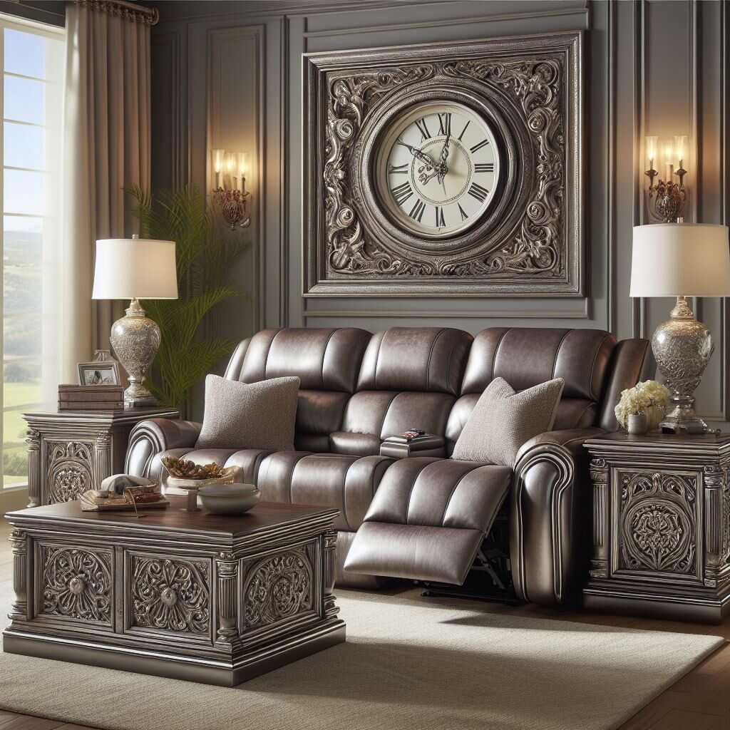 Manually operated recliner chair in a cozy corner