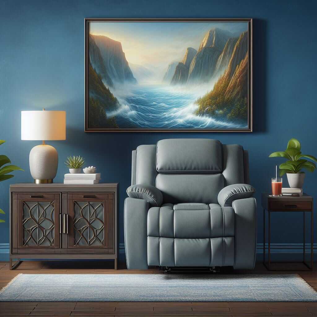 A person reclining in a comfortable chair