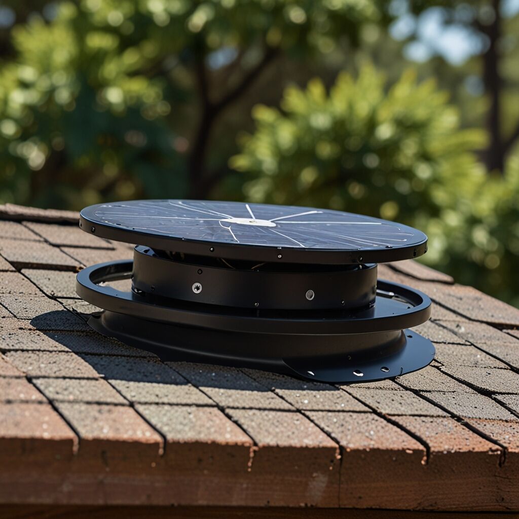 Gable mount solar attic fan enhancing home air circulation